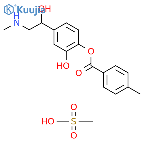 Benzoic acid, 4-methyl-,2-hydroxy-4-[1-hydroxy-2-(methylamino)ethyl]phenyl ester,methanesulfonate (salt) structure