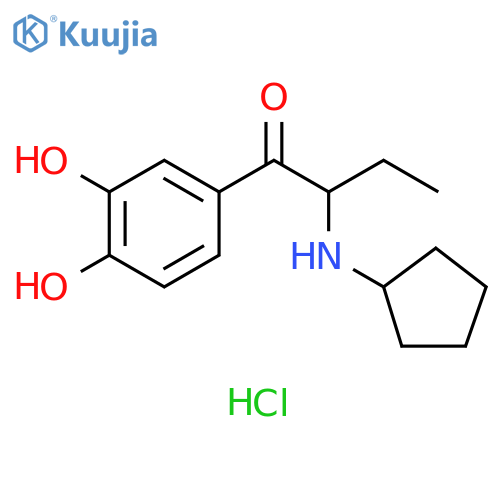 1-Butanone, 2-(cyclopentylamino)-1-(3,4-dihydroxyphenyl)-, hydrochloride (1:1) structure