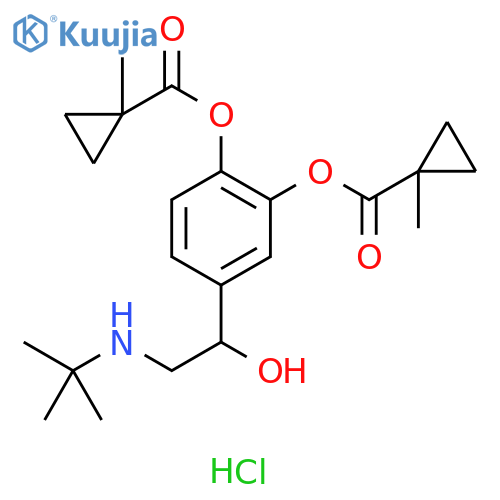 Cyclopropanecarboxylic acid, 1-methyl-, 4-[2-[(1,1-dimethylethyl)amino]-1-hydroxyethyl]-1,2-phenylene ester, hydrochloride (9CI) structure