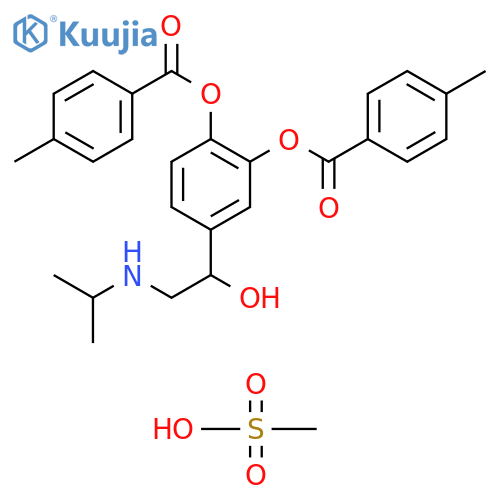 Benzoic acid, 4-methyl-, 4-[1-hydroxy-2-[(1-methylethyl)amino]ethyl]-1,2-phenylene ester, methanesulfonate (salt) (9CI) structure