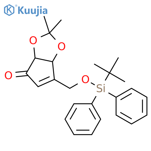 (3aR,6aR)-6-{[(tert-butyldiphenylsilyl)oxy]methyl}-2,2-dimethyl-2H,3aH,4H,6aH-cyclopenta[d][1,3]dioxol-4-one structure