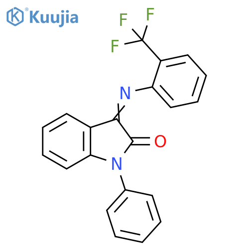 1-PHENYL-3-([2-(TRIFLUOROMETHYL)PHENYL]IMINO)-1,3-DIHYDRO-2H-INDOL-2-ONE structure