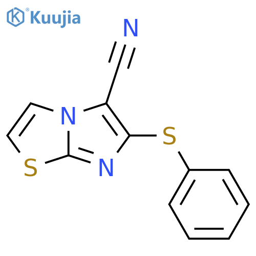 Imidazo[2,1-b]thiazole-5-carbonitrile, 6-(phenylthio)- structure
