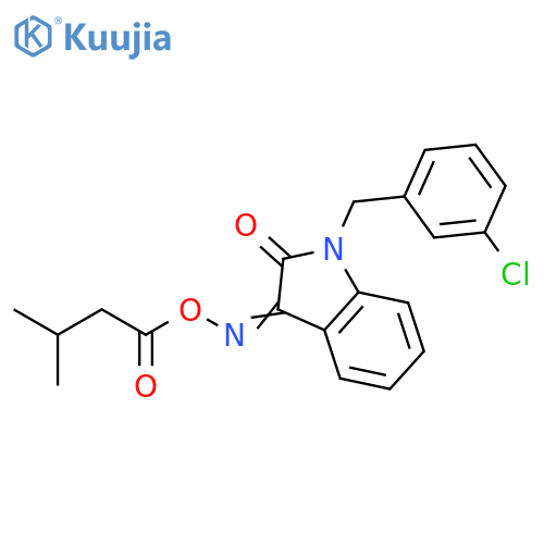 1-(3-CHLOROBENZYL)-3-([(3-METHYLBUTANOYL)OXY]IMINO)-1,3-DIHYDRO-2H-INDOL-2-ONE structure