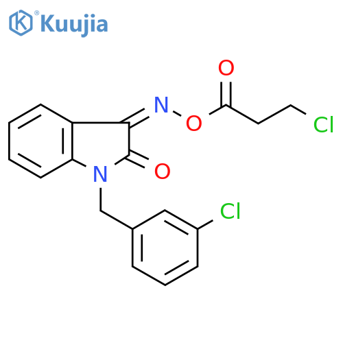 1-(3-CHLOROBENZYL)-3-([(3-CHLOROPROPANOYL)OXY]IMINO)-1,3-DIHYDRO-2H-INDOL-2-ONE structure