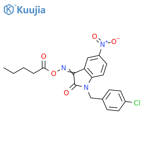 1-(4-CHLOROBENZYL)-5-NITRO-3-[(PENTANOYLOXY)IMINO]-1,3-DIHYDRO-2H-INDOL-2-ONE structure