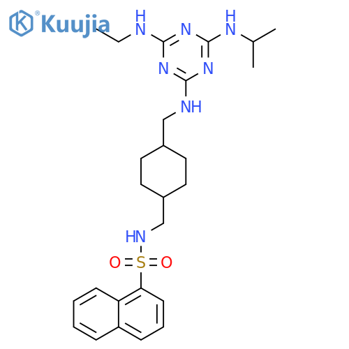 1-Naphthalenesulfonamide,N-[[4-[[[4-(ethylamino)-6-[(1-methylethyl)amino]-1,3,5-triazin-2-yl]amino]methyl]cyclohexyl]methyl]- structure