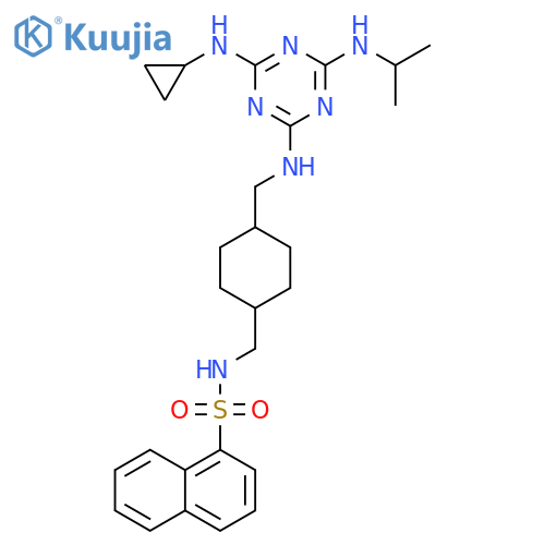 1-Naphthalenesulfonamide,N-[[4-[[[4-(cyclopropylamino)-6-[(1-methylethyl)amino]-1,3,5-triazin-2-yl]amino]methyl]cyclohexyl]methyl]- structure