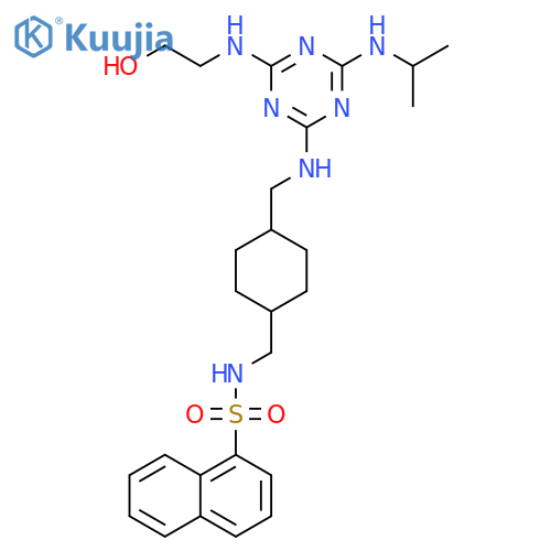 1-Naphthalenesulfonamide,N-[[4-[[[4-[(2-hydroxyethyl)amino]-6-[(1-methylethyl)amino]-1,3,5-triazin-2-yl]amino]methyl]cyclohexyl]methyl]- structure