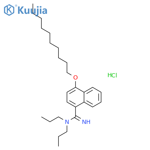 1-Naphthalenecarboximidamide,4-(decyloxy)-N,N-dipropyl-, hydrochloride (1:1) structure