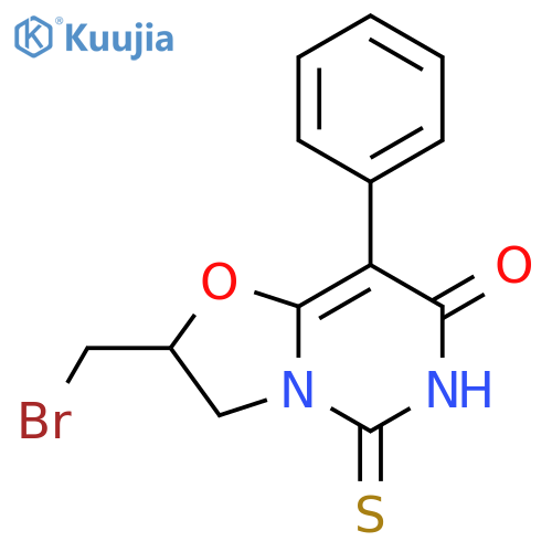 7H-Oxazolo[3,2-c]pyrimidin-7-one,2-(bromomethyl)-2,3,5,6-tetrahydro-8-phenyl-5-thioxo- structure
