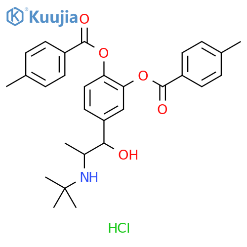 Benzoic acid, 4-methyl-, 4-[2-[(1,1-dimethylethyl)amino]-1-hydroxypropyl]-1,2-phenylene ester, hydrochloride (9CI) structure