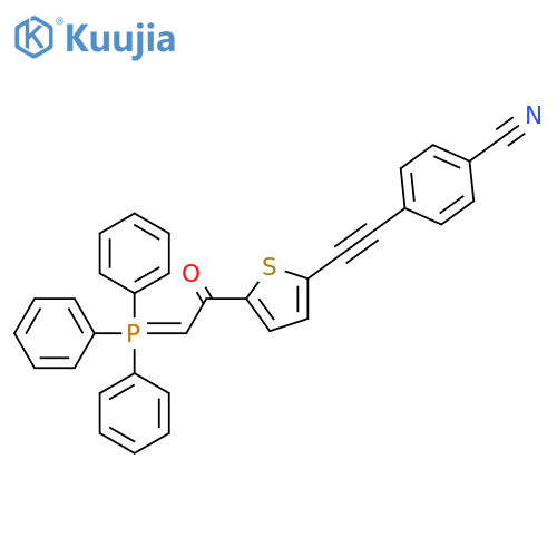 Benzonitrile,4-[[5-[(triphenylphosphoranylidene)acetyl]-2-thienyl]ethynyl]- structure