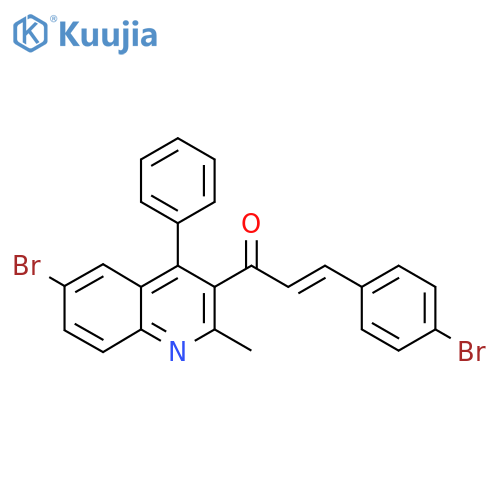 (2E)-1-(6-bromo-2-methyl-4-phenylquinolin-3-yl)-3-(4-bromophenyl)prop-2-en-1-one structure