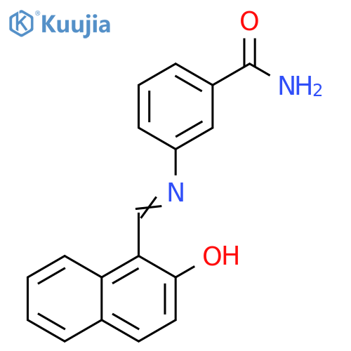 3-{[(2-hydroxy-1-naphthyl)methylene]amino}benzamide structure