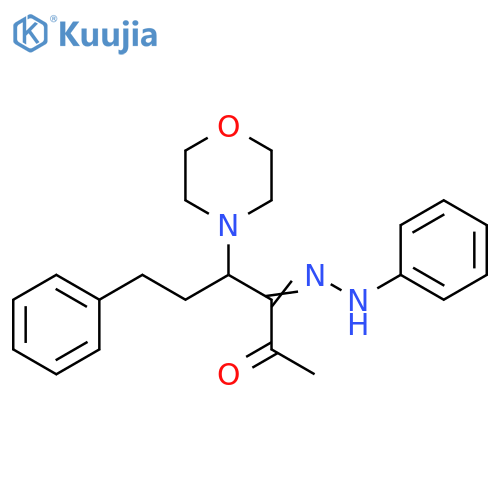 2,3-Hexanedione, 4-(4-morpholinyl)-6-phenyl-, 3-(phenylhydrazone) structure