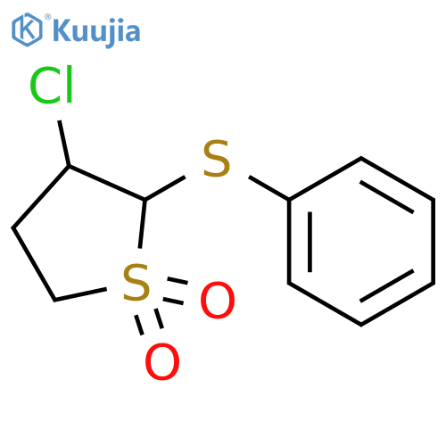 Thiophene, 3-chlorotetrahydro-2-(phenylthio)-, 1,1-dioxide structure