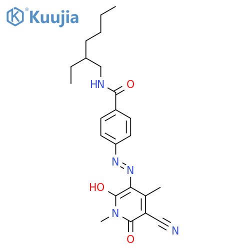 Benzamide,4-[2-(5-cyano-1,6-dihydro-2-hydroxy-1,4-dimethyl-6-oxo-3-pyridinyl)diazenyl]-N-(2-ethylhexyl)- structure