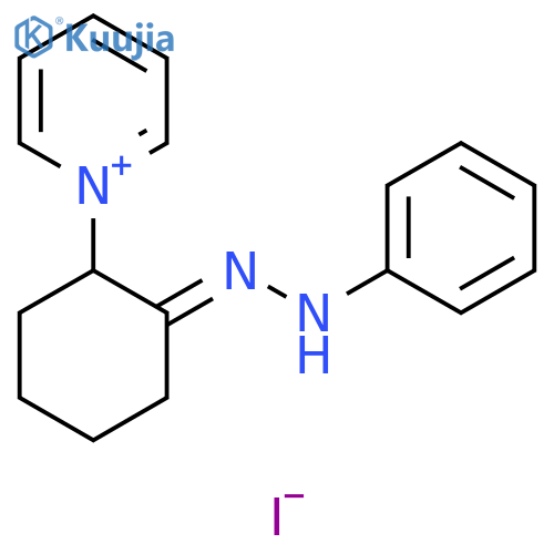 Pyridinium, 1-[2-(phenylhydrazono)cyclohexyl]-, iodide structure