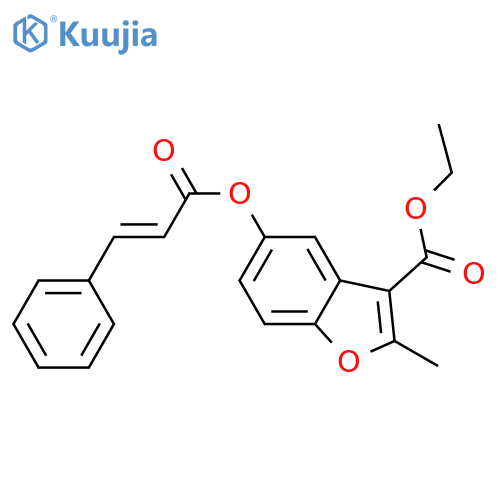 ethyl 2-methyl-5-{(2E)-3-phenylprop-2-enoyloxy}-1-benzofuran-3-carboxylate structure