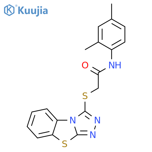 N-(2,4-dimethylphenyl)-2-{7-thia-2,4,5-triazatricyclo6.4.0.0^{2,6}dodeca-1(8),3,5,9,11-pentaen-3-ylsulfanyl}acetamide structure