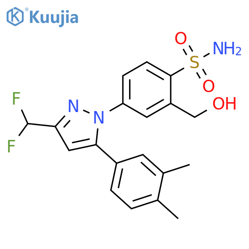 Benzenesulfonamide,4-[3-(difluoromethyl)-5-(3,4-dimethylphenyl)-1H-pyrazol-1-yl]-2-(hydroxymethyl)- structure