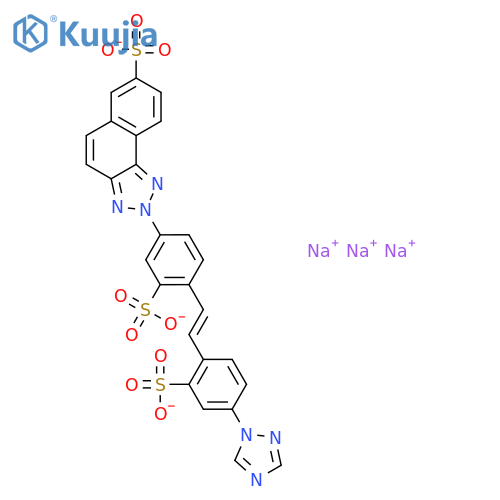 2H-Naphtho[1,2-d]triazole-7-sulfonicacid,2-[3-sulfo-4-[2-[2-sulfo-4-(1H-1,2,4-triazol-1-yl)phenyl]ethenyl]phenyl]-,trisodium salt (9CI) structure
