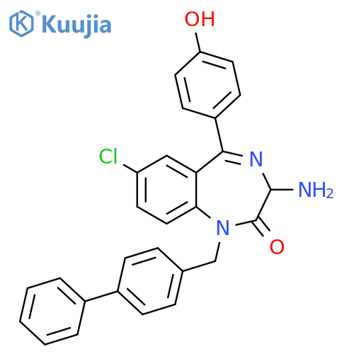2H-1,4-Benzodiazepin-2-one,3-amino-1-([1,1'-biphenyl]-4-ylmethyl)-7-chloro-1,3-dihydro-5-(4-hydroxyphenyl)- structure