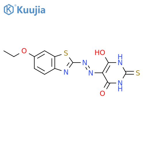5-2-(6-ethoxy-1,3-benzothiazol-2-yl)hydrazin-1-ylidene-2-sulfanylidene-1,3-diazinane-4,6-dione structure
