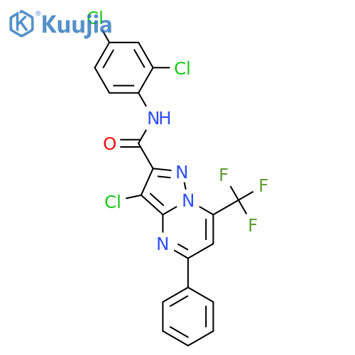 <br>3-chloro-N-(2,4-dichlorophenyl)-5-phenyl-7-(trifluoromethyl)pyrazolo[1,5-a] pyrimidine-2-carboxamide structure