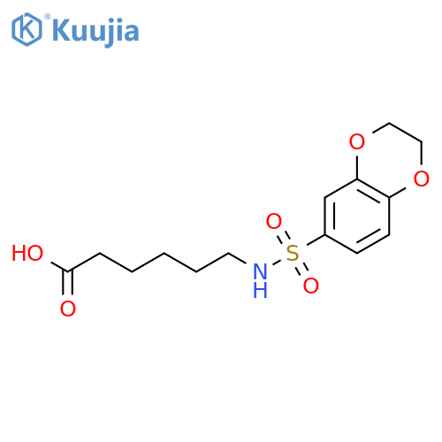 6-(2,3-Dihydro-benzo[1,4]dioxine-6-sulfonylamino)-hexanoic acid structure