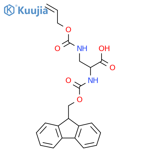 2-({(9H-fluoren-9-yl)methoxycarbonyl}amino)-3-{(prop-2-en-1-yloxy)carbonylamino}propanoic acid structure
