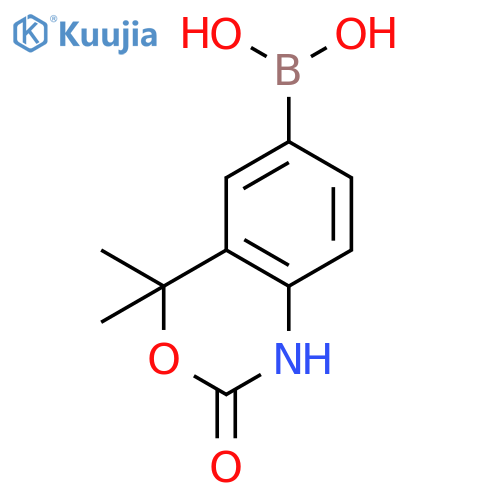 4,4-dimethyl-2-oxo-2,4-dihydro-1H-benzo[d][1,3]oxazin-6-ylboronic acid structure