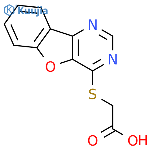 2-{8-Oxa-3,5-diazatricyclo7.4.0.0,2,7trideca-1(9),2(7),3,5,10,12-hexaen-6-ylsulfanyl}acetic Acid structure