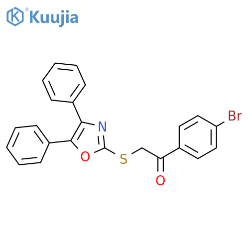 1-(4-bromophenyl)-2-(4,5-diphenyl-1,3-oxazol-2-yl)sulfanylethan-1-one structure