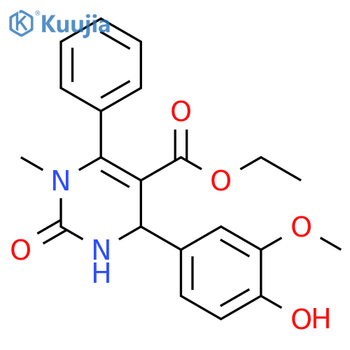 ethyl 4-(4-hydroxy-3-methoxyphenyl)-1-methyl-2-oxo-6-phenyl-1,2,3,4-tetrahydropyrimidine-5-carboxylate structure