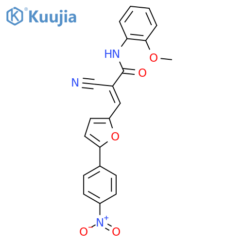 (2E)-2-cyano-N-(2-methoxyphenyl)-3-5-(4-nitrophenyl)furan-2-ylprop-2-enamide structure