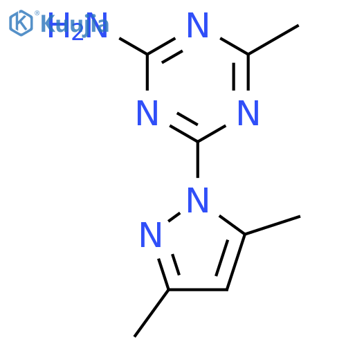 1,3,5-Triazin-2-amine, 4-(3,5-dimethyl-1H-pyrazol-1-yl)-6-methyl- structure
