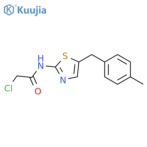 2-chloro-N-{5-(4-methylphenyl)methyl-1,3-thiazol-2-yl}acetamide structure