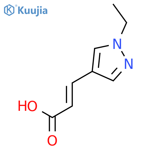 (2E)-3-(1-ethyl-1H-pyrazol-4-yl)acrylic acid structure