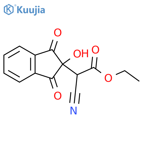 Ethyl 2-nitrilo-2-(2-hydroxy-1,3-dioxoindan-2-yl)acetate structure