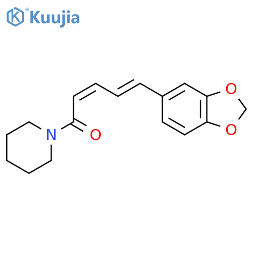 (2Z,4E)-5-(1,3-dioxaindan-5-yl)-1-(piperidin-1-yl)penta-2,4-dien-1-one structure
