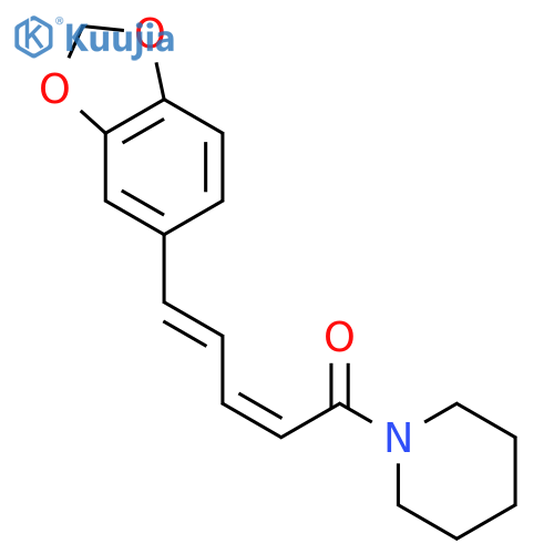 (2E,4Z)-5-(1,3-dioxaindan-5-yl)-1-(piperidin-1-yl)penta-2,4-dien-1-one structure