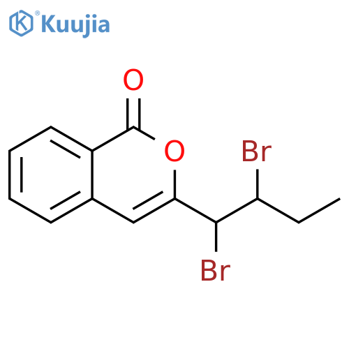 1H-2-Benzopyran-1-one, 3-(1,2-dibromobutyl)- structure