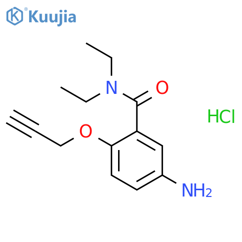 Benzamide,5-amino-N,N-diethyl-2-(2-propyn-1-yloxy)-, hydrochloride (1:1) structure