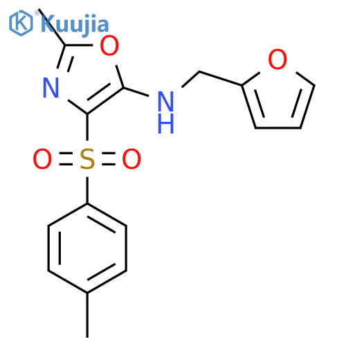 N-(furan-2-yl)methyl-2-methyl-4-(4-methylbenzenesulfonyl)-1,3-oxazol-5-amine structure