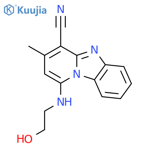 1-(2-Hydroxyethyl)amino-3-methylpyrido1,2-abenzimidazole-4-carbonitrile structure