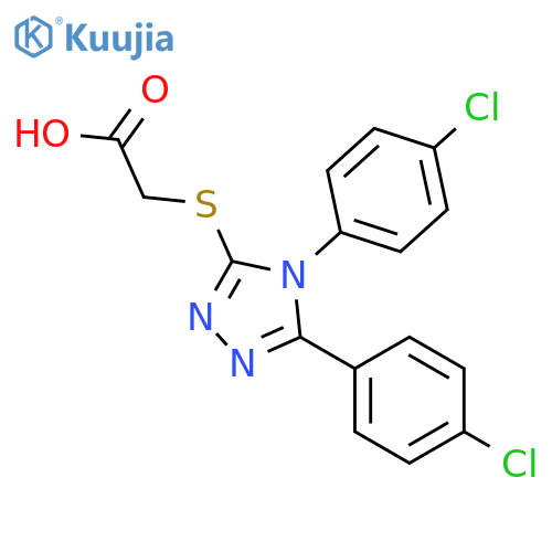 2-{4,5-bis(4-chlorophenyl)-4H-1,2,4-triazol-3-ylsulfanyl}acetic acid structure