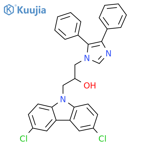 1-(3,6-dichloro-9H-carbazol-9-yl)-3-(4,5-diphenyl-1H-imidazol-1-yl)propan-2-ol structure