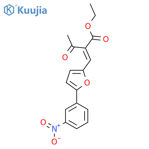 ethyl (2E)-2-{5-(3-nitrophenyl)furan-2-ylmethylidene}-3-oxobutanoate structure